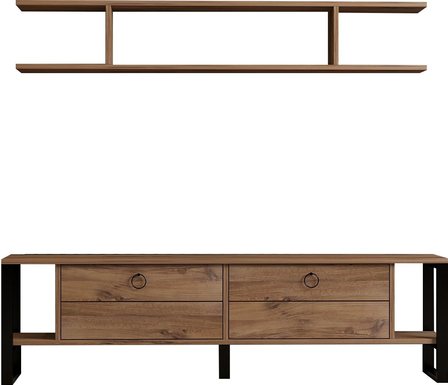 Komodë TV Skye Decor, ngjyrë Atlantic Pine, me rafte muri