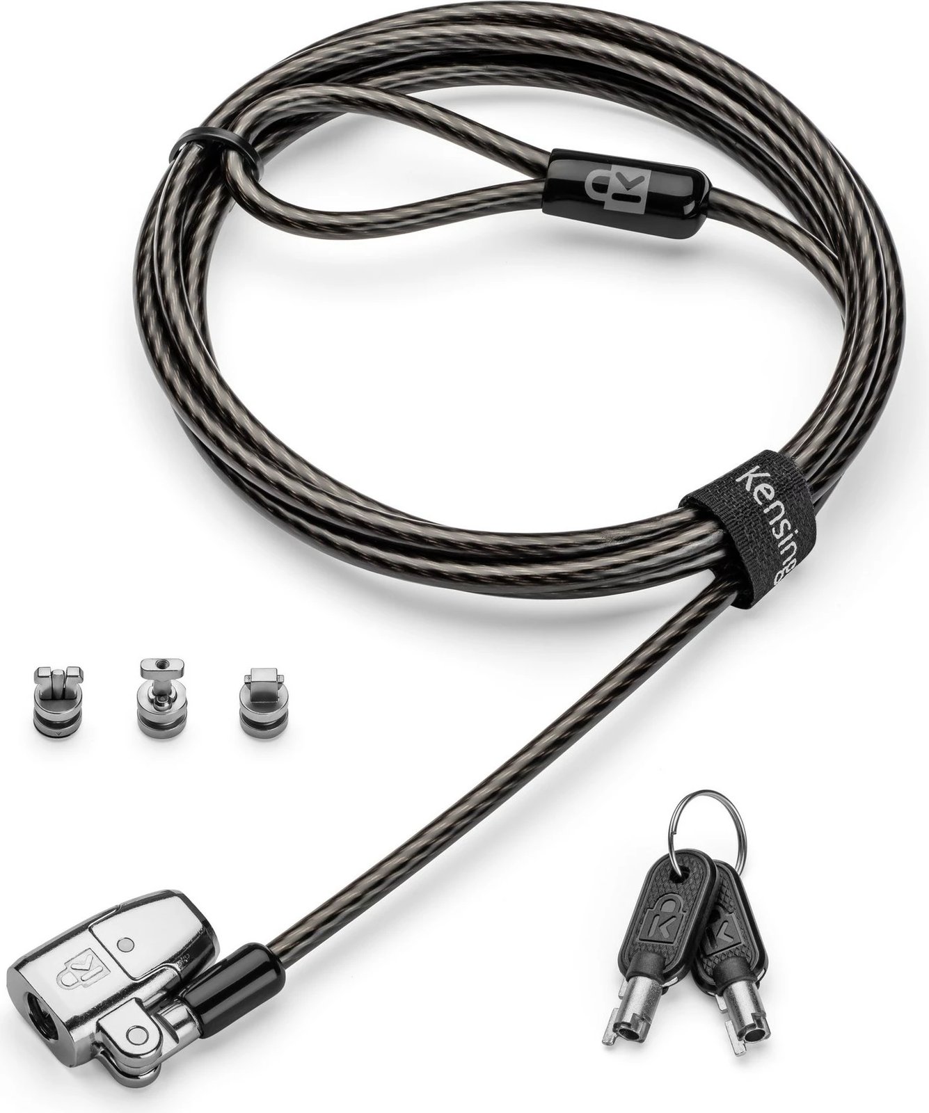 Kabllo sigurie Kensington ClickSafe 2.0 3-in-1, 1.8m, çelik karboni, e zezë