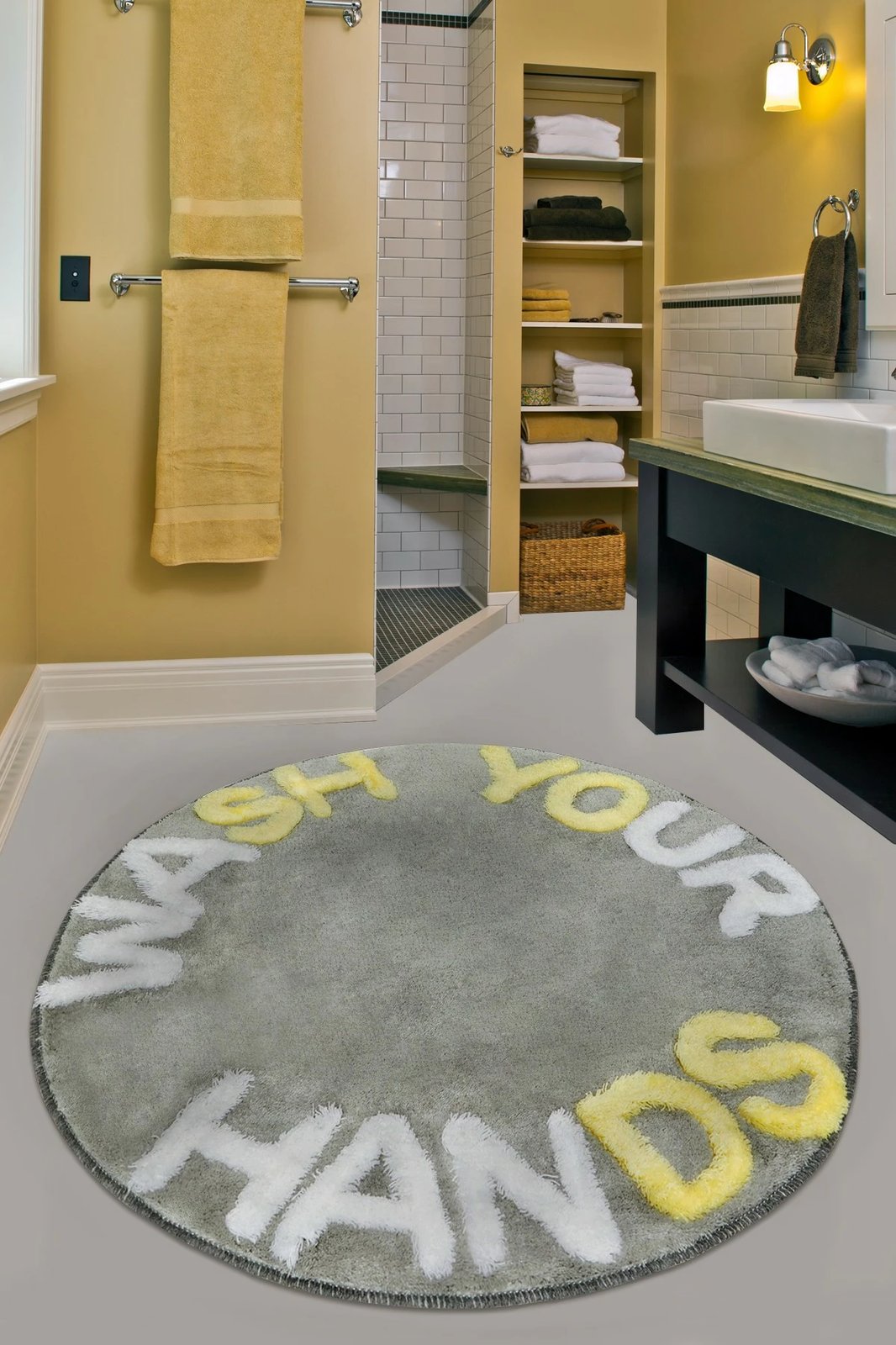 Tapet banje akrilik, i rrumbullakët, gri, Mijolnir, 90cm Tapet banje akrilik, i rrumbullakët, gri, Mijolnir, 90cm