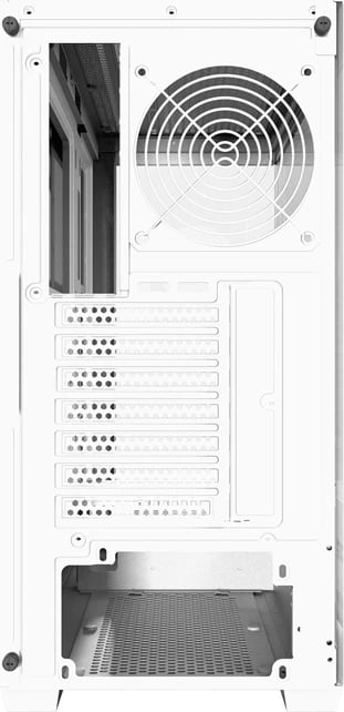 Kasë, Darkflash, DS900W, midi tower panoramike pa ventilatorë, ATX/M-ATX/ITX, mbështetje radiator 360 mm dhe deri 10 ventilatorë, Type-C, e bardhë