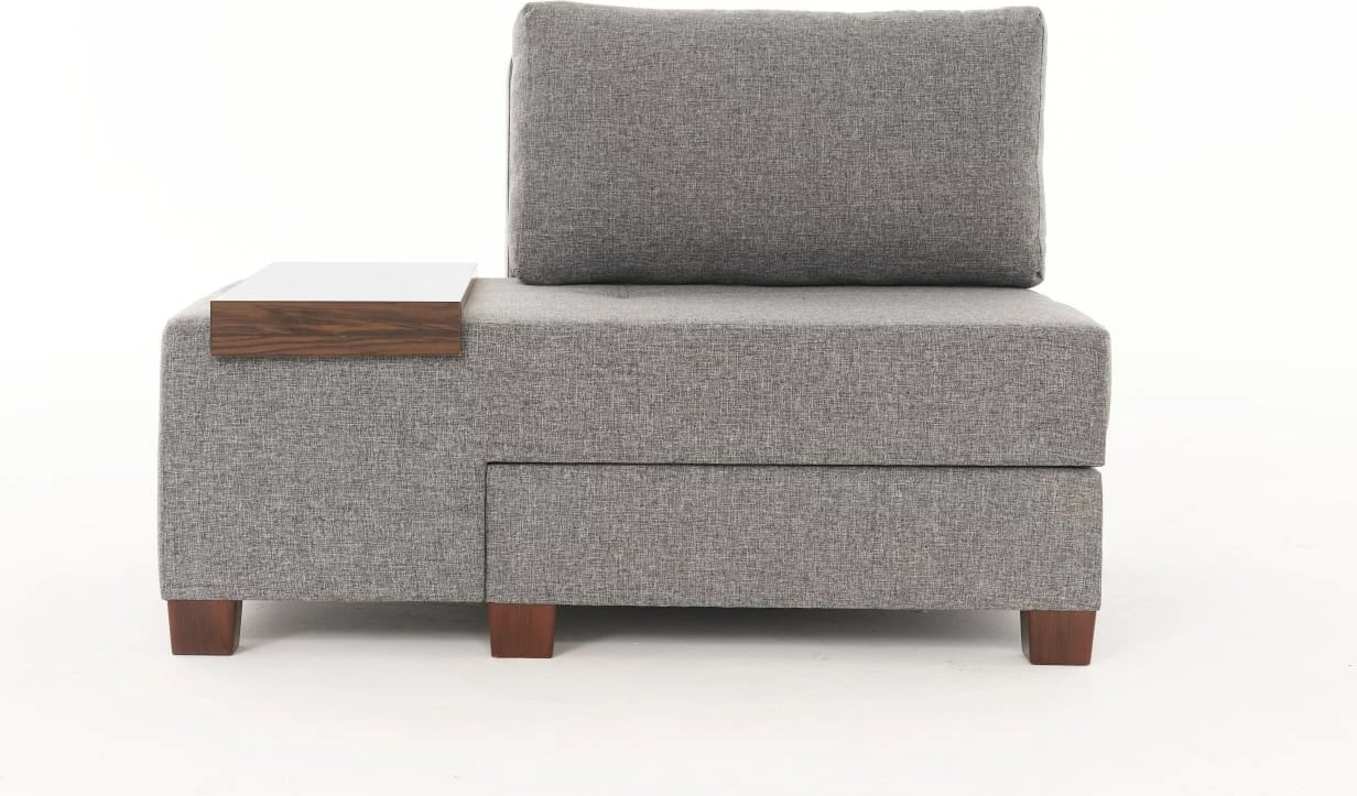 Sofë-krevat një vendësh Atelier del Sofa, liri Perenna, anë e majtë, ngjyrë gri