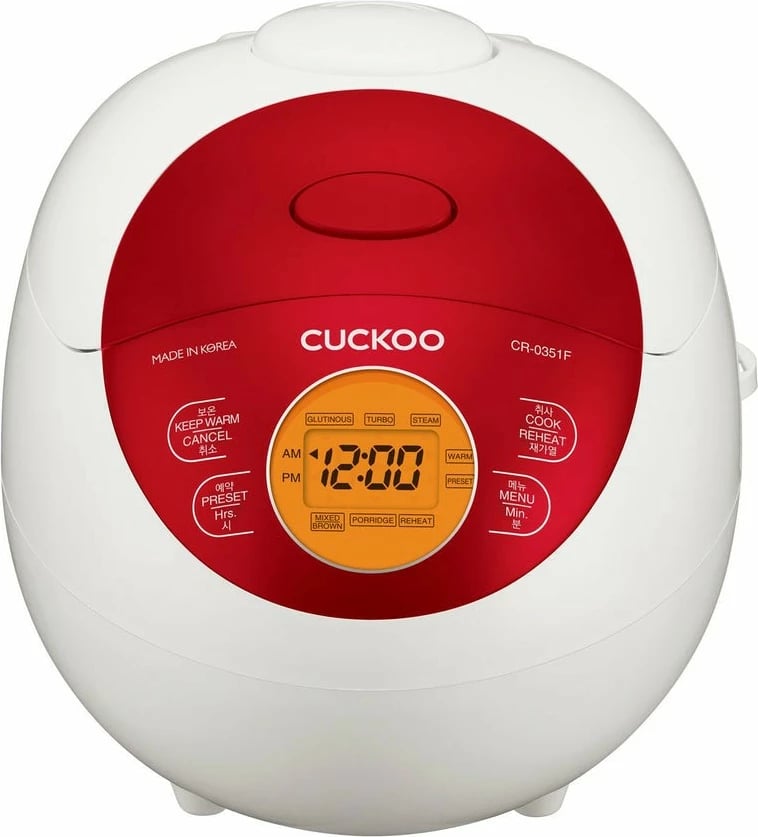 Reiskocher Cuckoo CR-0351F, 0.54L, ekran LCD, kuqe/bardhë