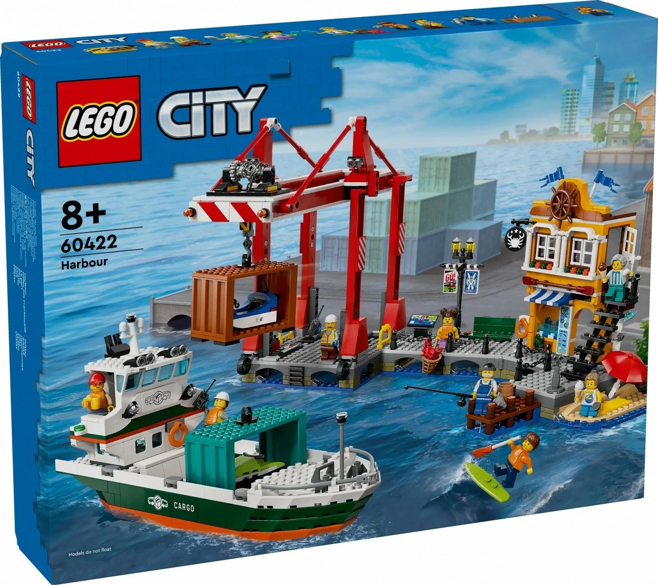 Set LEGO City Seaside Port me anije mallrash 60422, plastikë, 1226 pjesë, për fëmijë 8+