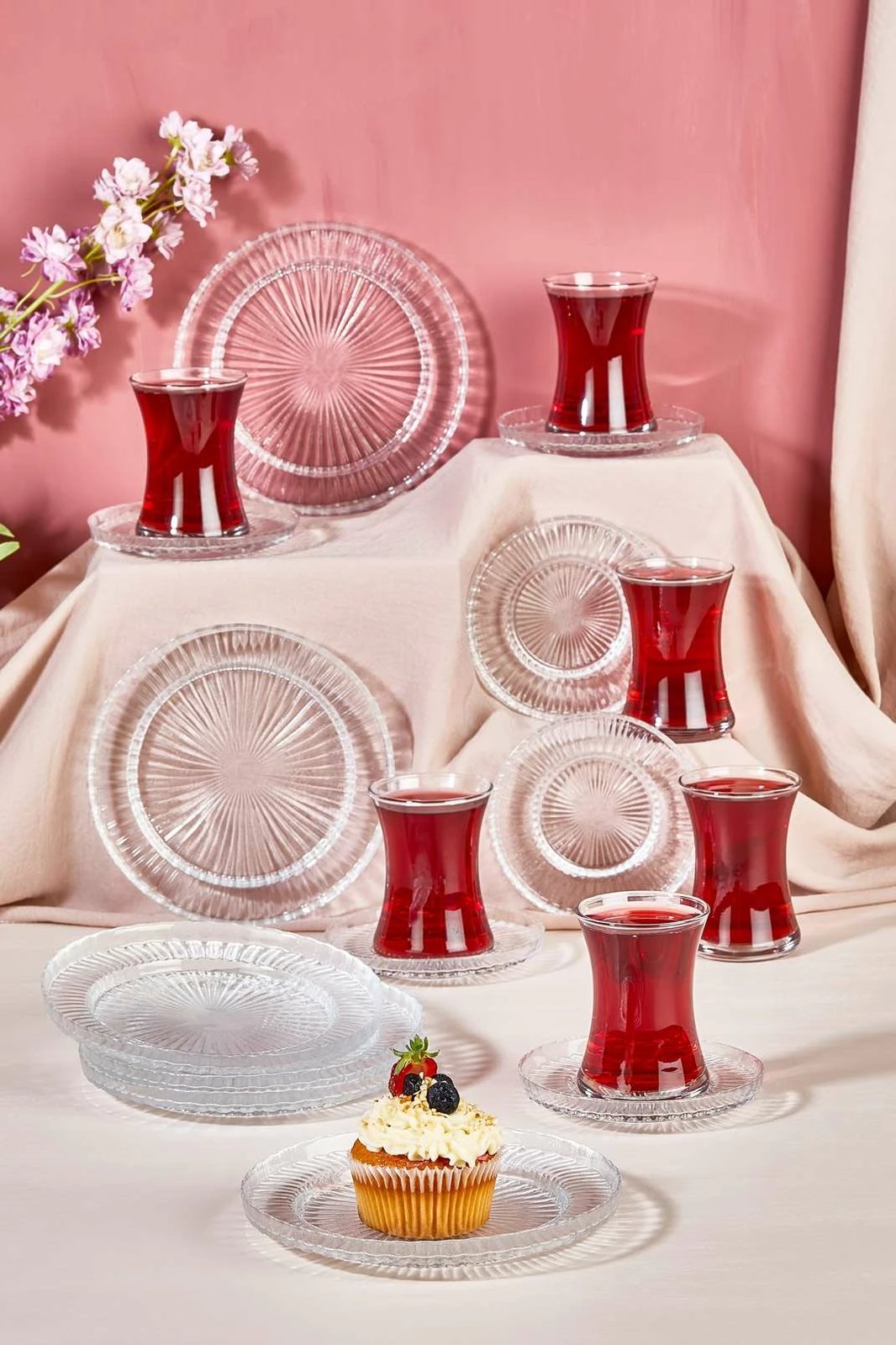 Set çaji prej xhami, 18 pjesë, Hermia Lina Set çaji prej xhami, 18 pjesë, Hermia Lina