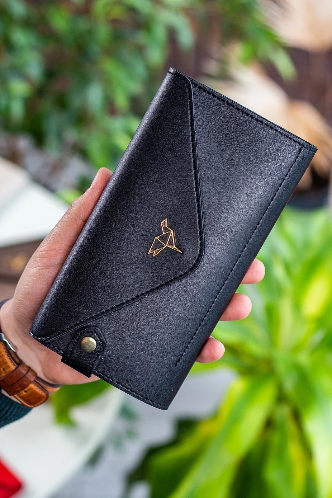 Portofol për gra, Zoozie Bags, model zarf, ngjyrë e zezë