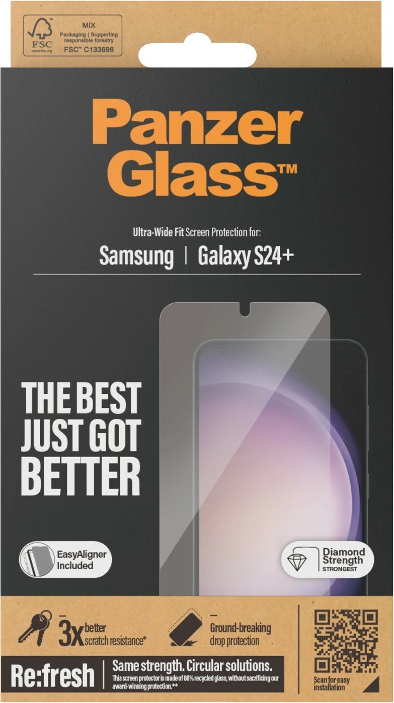 Mbrojtës ekrani PanzerGlass për Samsung Galaxy S24 Plus, transparent