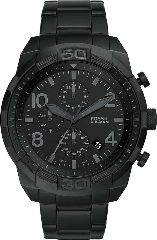 Orë dore FOSSIL BRONSON për meshkuj, e zezë