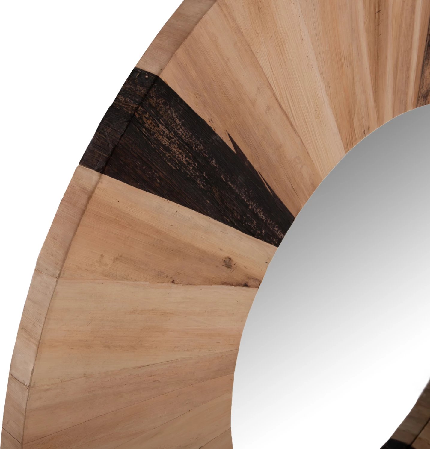 Pasqyrë muri e rrumbullakët, fibra gjethe palme të thara, ngjyrë natyrale, FH7839, Φ120x4cm