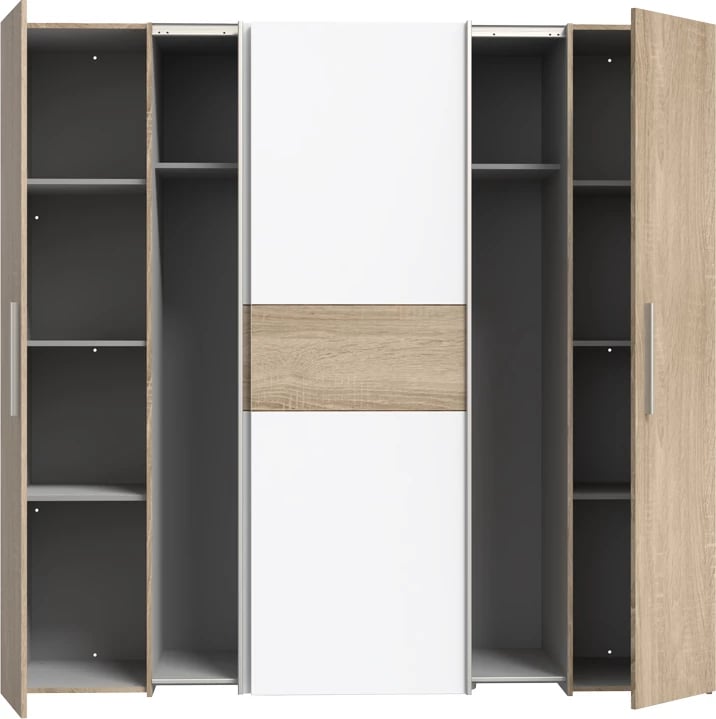 Dollap garderobë 4 dyer sonoma oak-white melamine 200x61.5x190.5cm