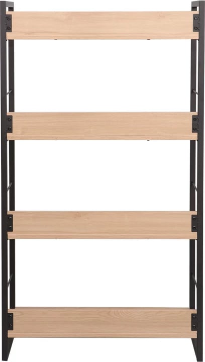 Raft librash Dorfie, ngjyrë natyrale me metal të zi, 70x30x124.5cm