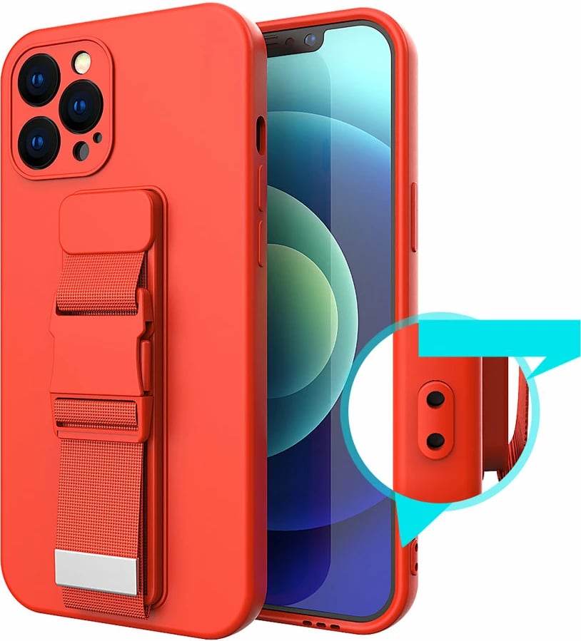 Mbështjellës Hurtel për iPhone 12 Pro Max me litar, kaltër e çelët