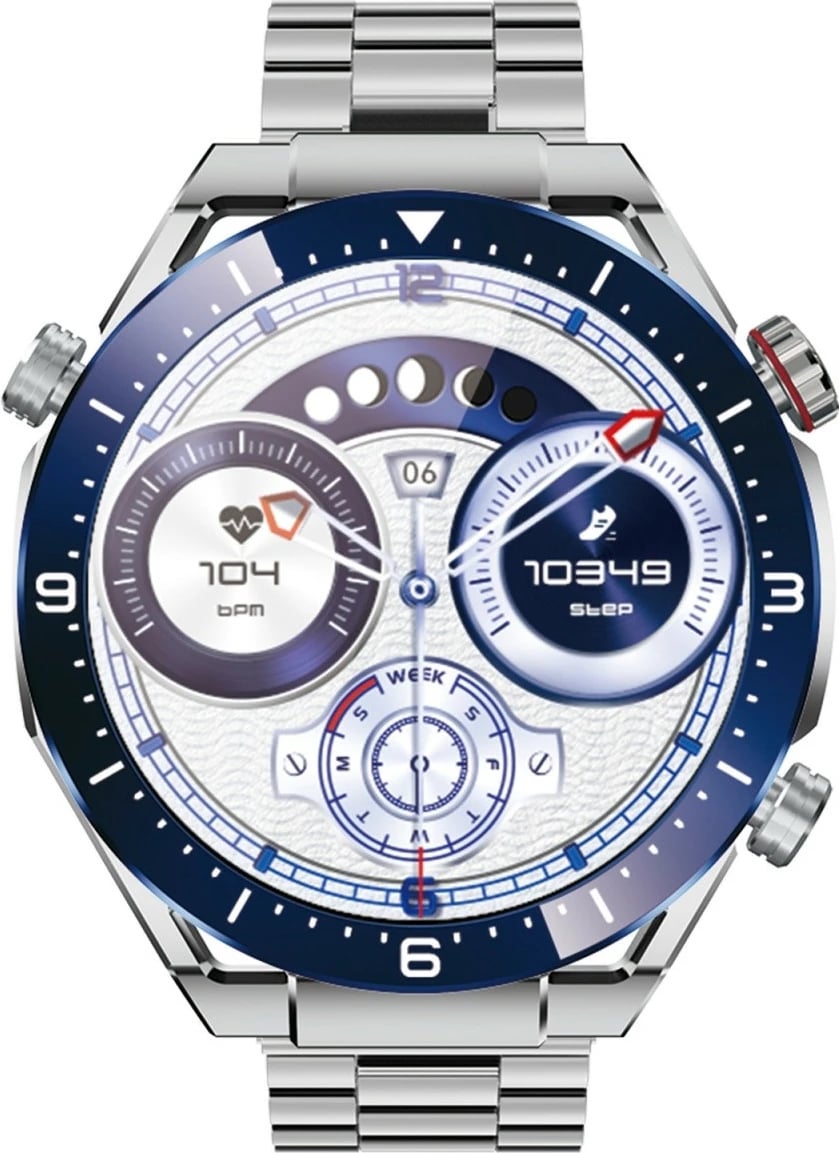 Smartwatch EcoWatch EW01 SL, 1.5", Bluetooth, 400 mAh, Argjend