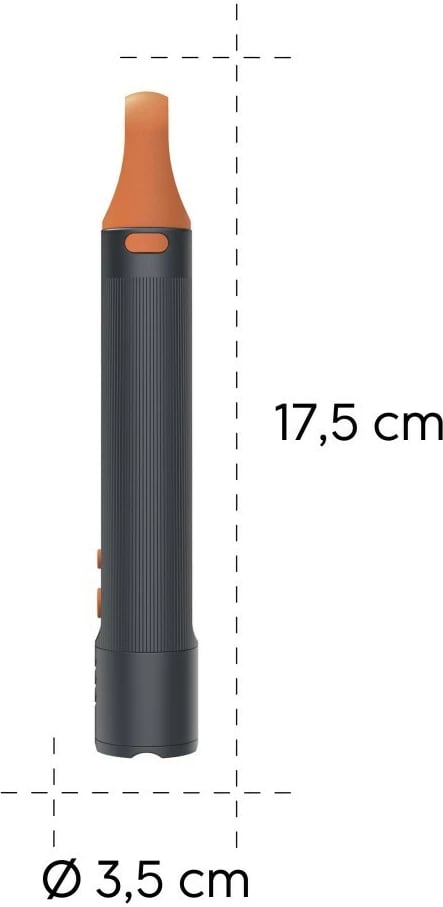 Elektrik dore Hama FLX600 600 lm rreze 250 m IP44 fokus i rregullueshëm 4 modalitete SOS me bateri AAA e zezë