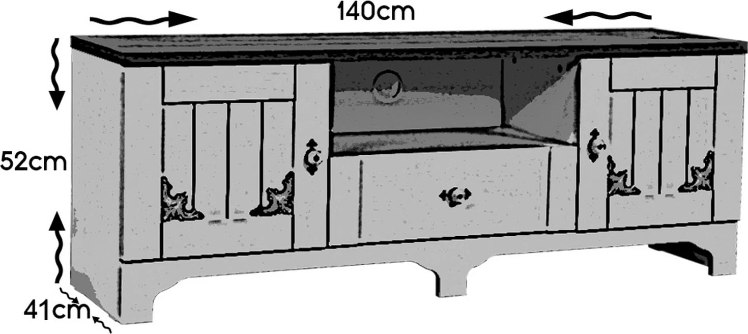 Komodë TV Hanah Home, Gazel 140, e bardhë dhe kafe