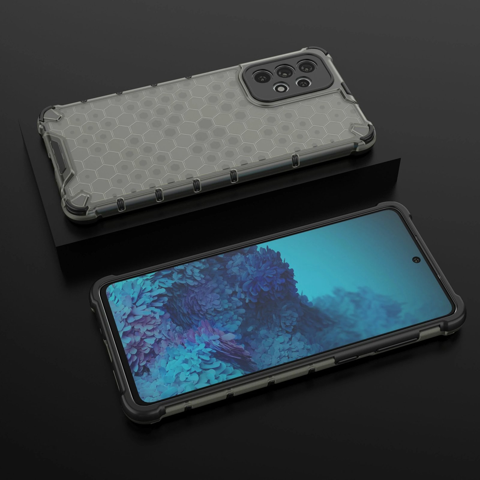 Mbështjellës Hurtel Honeycomb për Samsung Galaxy A73, i zi