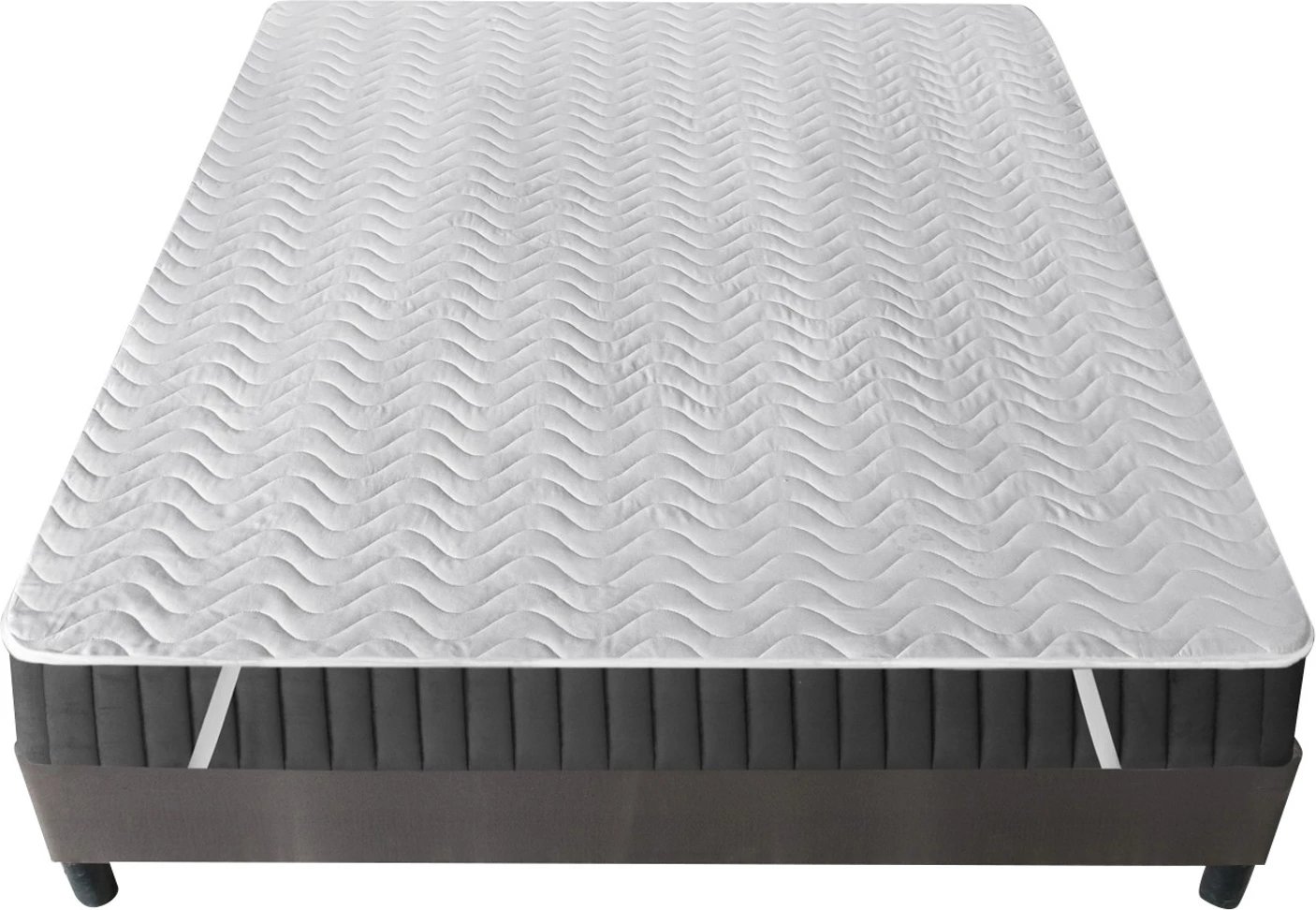 Mbrojtës për shtrat dopio, pambuk, i bardhë, 160x200cm