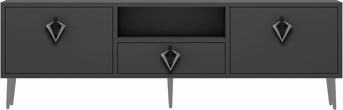 Komodë TV Skye Decor, 1311-DROP-32, antracit, e zezë, argjend