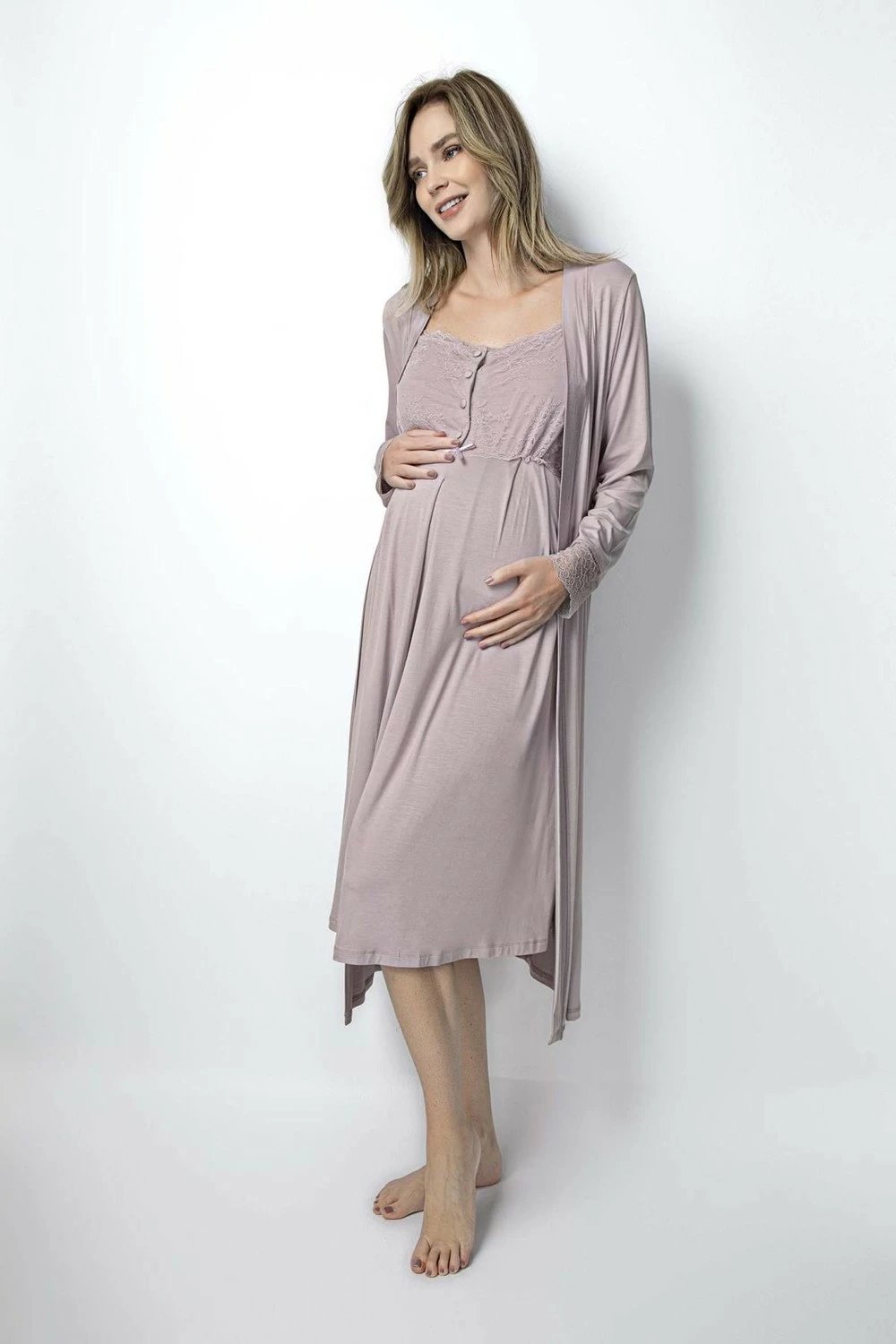 Set fustan & mantel nate për shtatëzëna Monamise