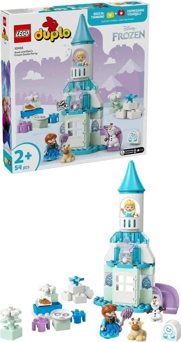 Set lodrash LEGO DUPLO Frozen 10455 Anna and Elsa's Ice Castle Party, 54 pjesë, shumëngjyrëshe