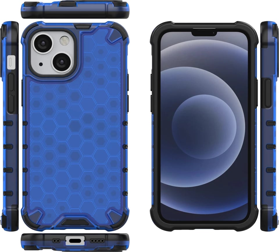 Mbështjellës Hurtel Honeycomb për iPhone 13 mini, Kaltër