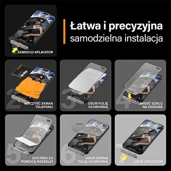Xham mbrojtës PanzerGlass Matrix Ultra-Wide-Fit për iPhone 15 Pro Max me pozicionues