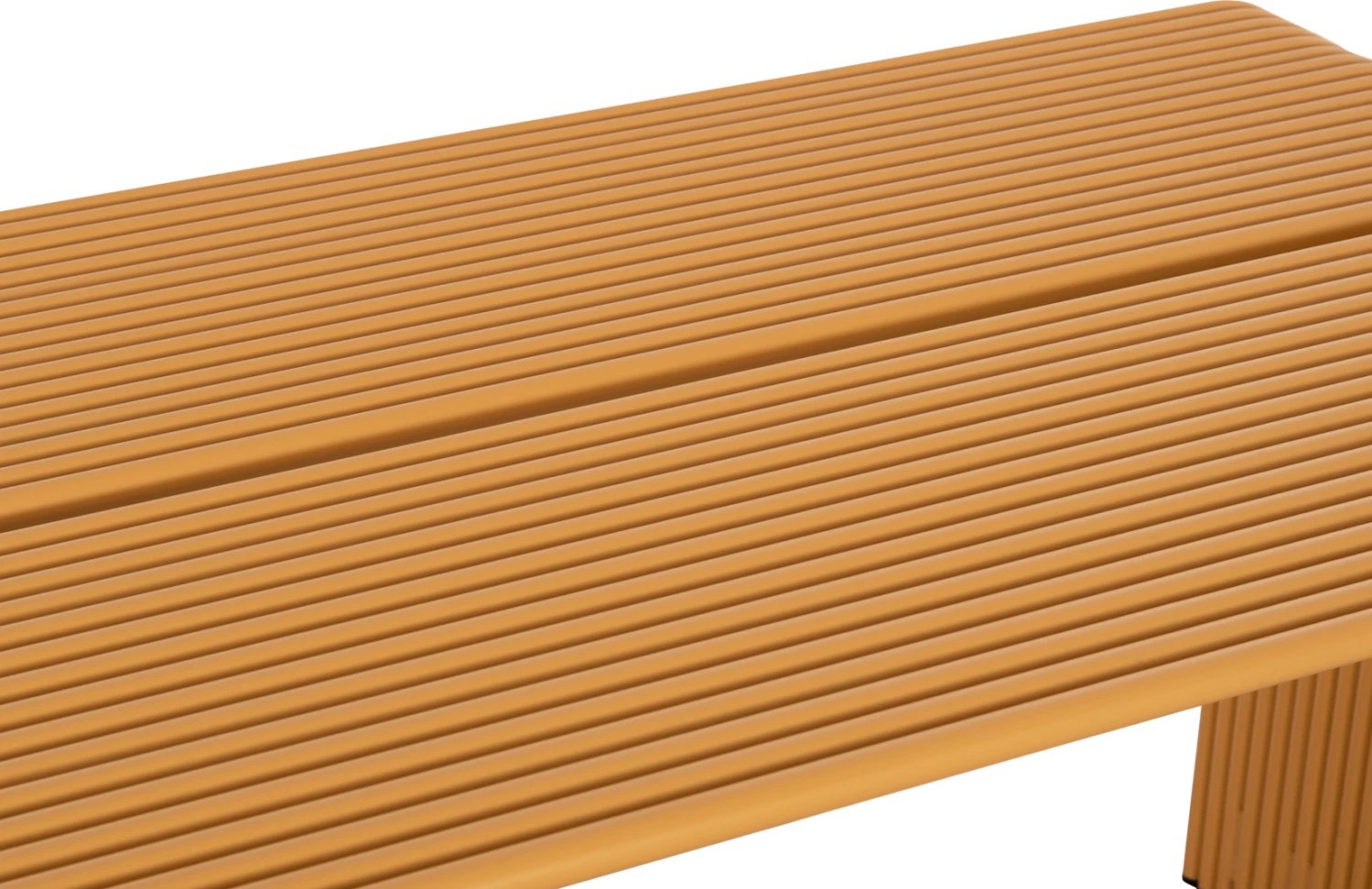 Tavolinë ngrënieje INTREPID, alumin, ngjyrë mustard, 120x70x70.5cm