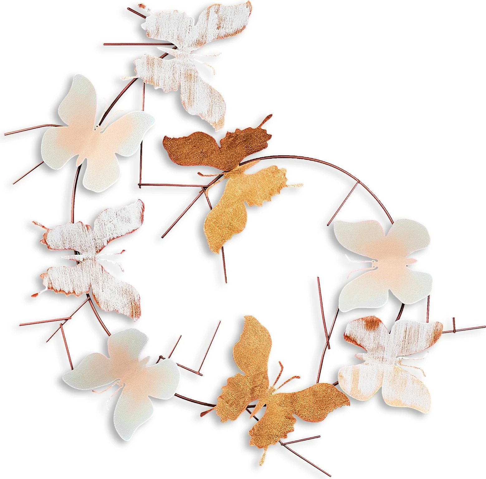 Aksesor dekorativ metalik për mur, flutura, Wallity, 3 copë