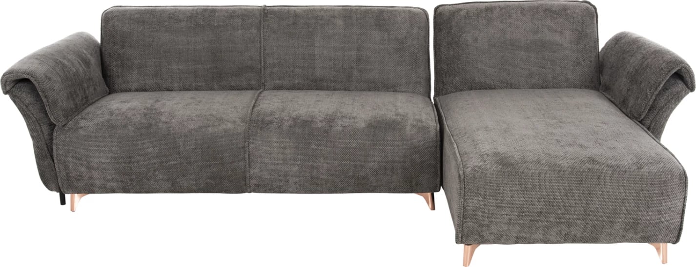 Divan qoshe i kthyeshëm MAILO, FH6071.02, pëlhurë gri e errët, këmbë metalike, 300x150x80H cm