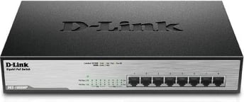 Switch, D-Link, DGS-1008MP, 8 porta Gigabit, 8x PoE, L2 i pa-menaxhuar, desktop