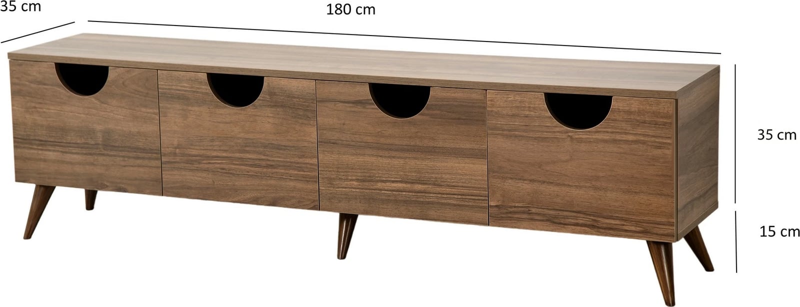 Komodë televizori, ngjyrë arre, Skye Decor, Four Seasons