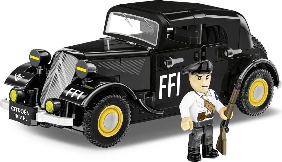Set ndërtimi Cobi Klocki Citroen Traction 11CV BL, 236 pjesë, me figurë, e zezë