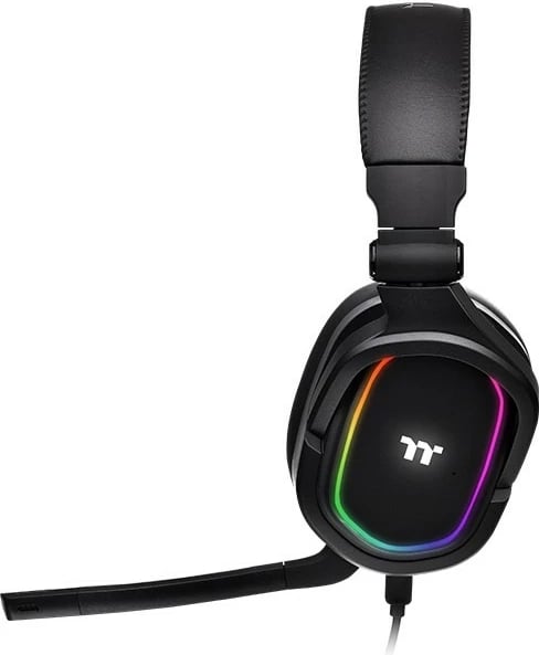 Kufje gaming Thermaltake Argent H5 RGB 7.1, me kabllo, me mikrofon, ndriçim shumëngjyrësh, e zezë