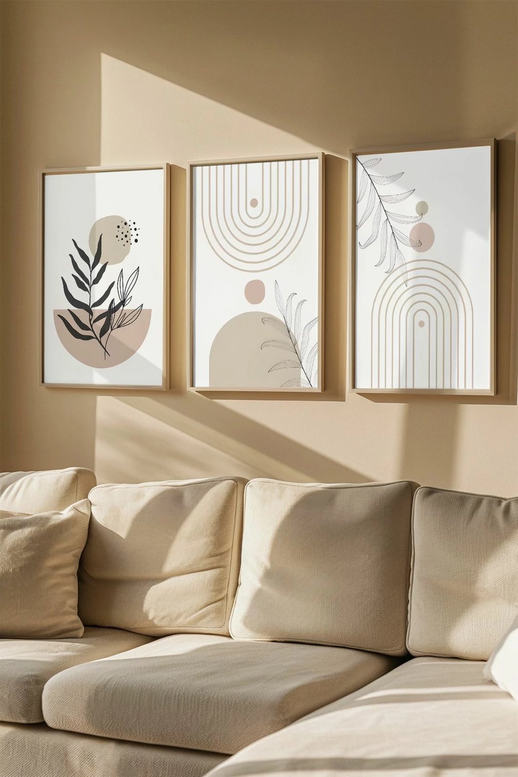 Set pikturash dekorative me kornizë (3 copë), Wallity, Artvmodel7-Ahsap