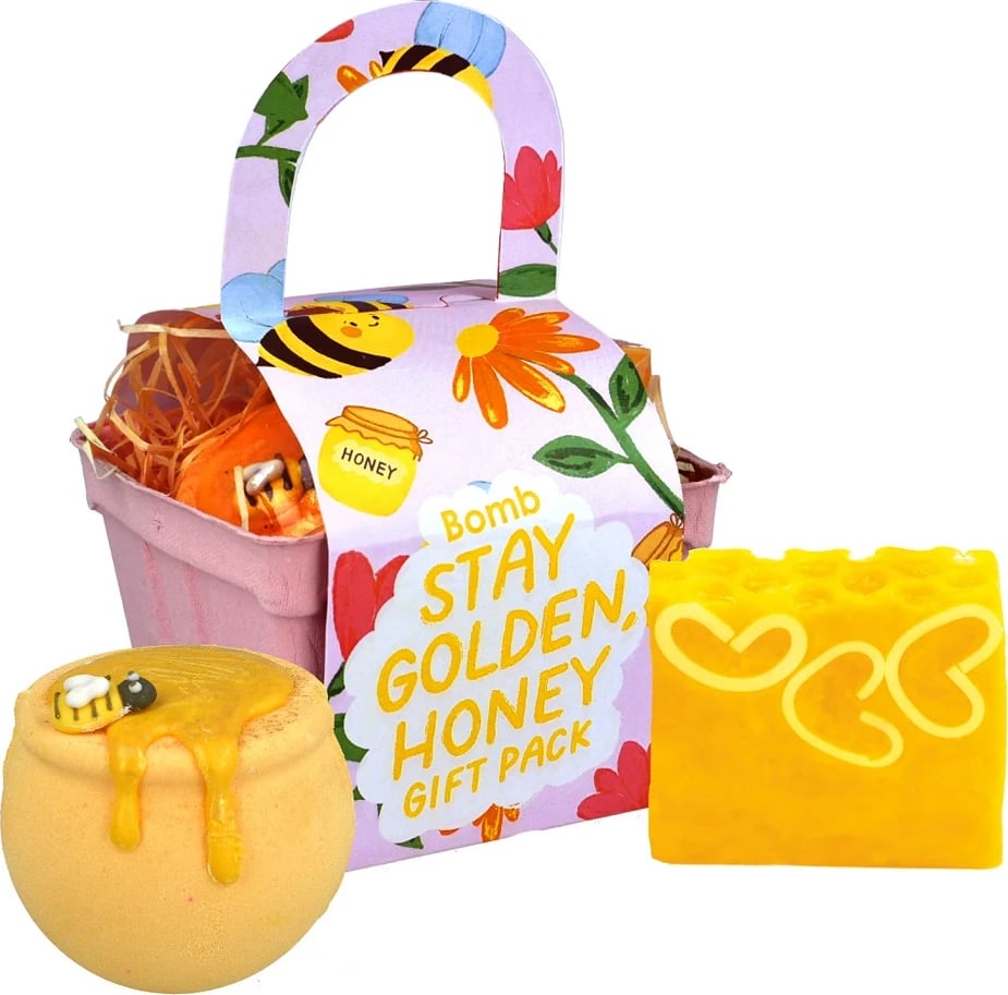 Set dhurate për trup Bomb Cosmetics Stay Golden Honey për femra 2 copë