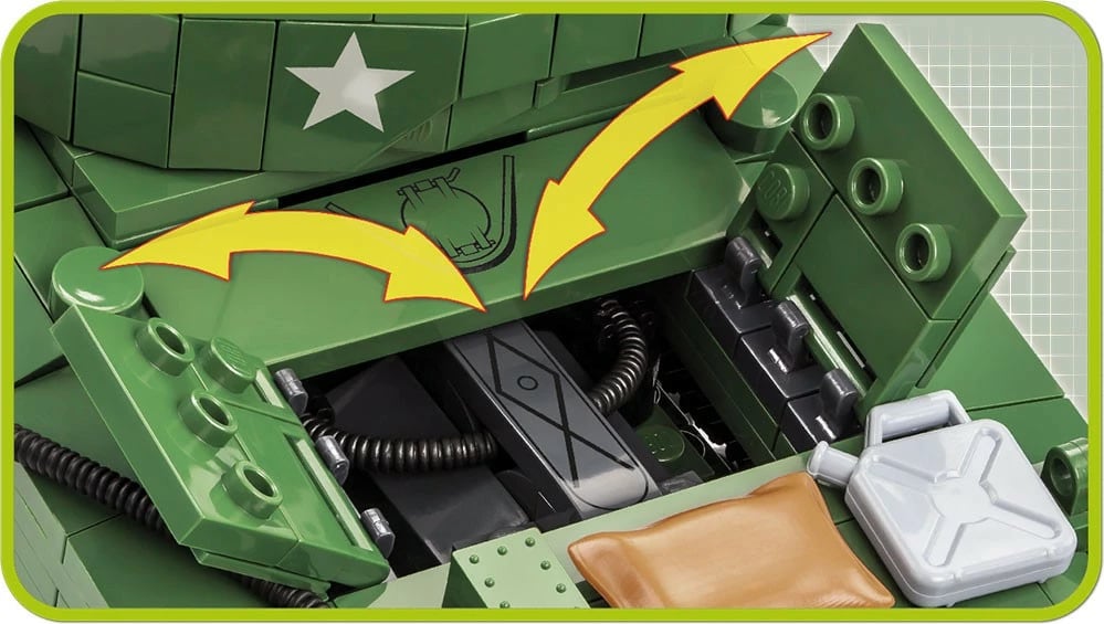 Set blloqe ndërtimi Cobi Sherman M4A3E2 Jumbo, 720 pjesë, me 2 figura, Jeshile Set blloqe ndërtimi Cobi Sherman M4A3E2 Jumbo, 720 pjesë, me 2 figura, Jeshile