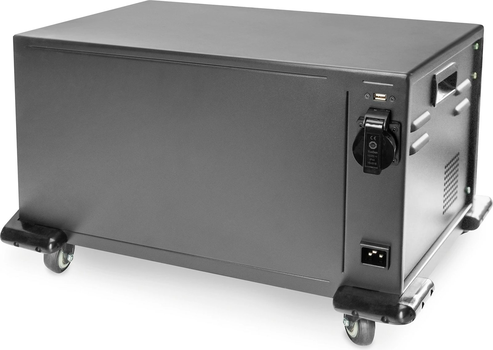 Kasë karikimi Digitus për 16 tabletë deri 14 inç, USB-A, me rrota, e zezë