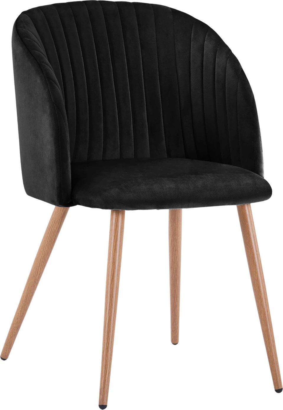 Karrige Leah me kadife të zezë dhe këmbë metalike FH8543.04 53x57x81 cm., set prej 2 copë