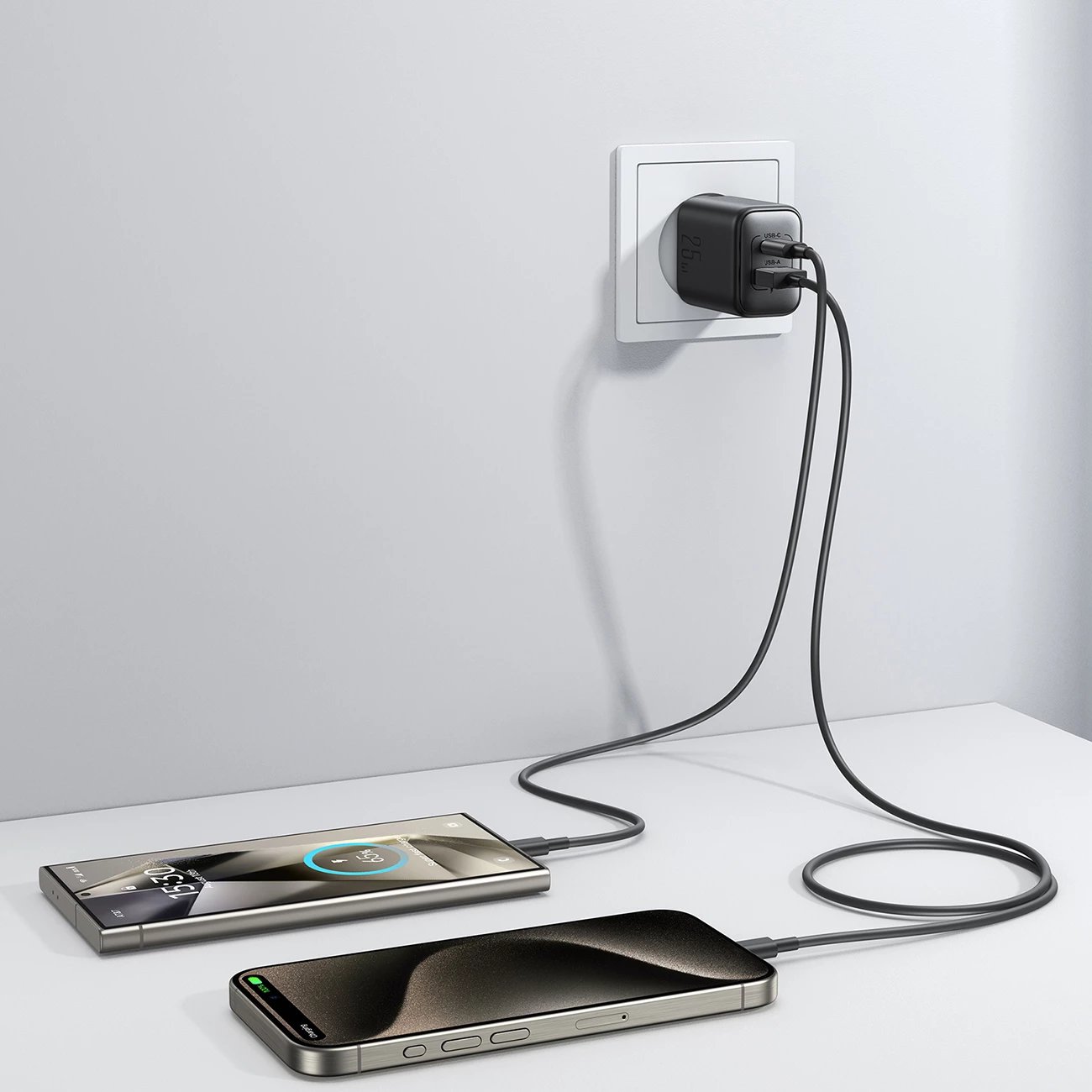 Karikues muri Joyroom JR-TCF13 25W USB-C/USB-A SFC/PPS/PD, i zi