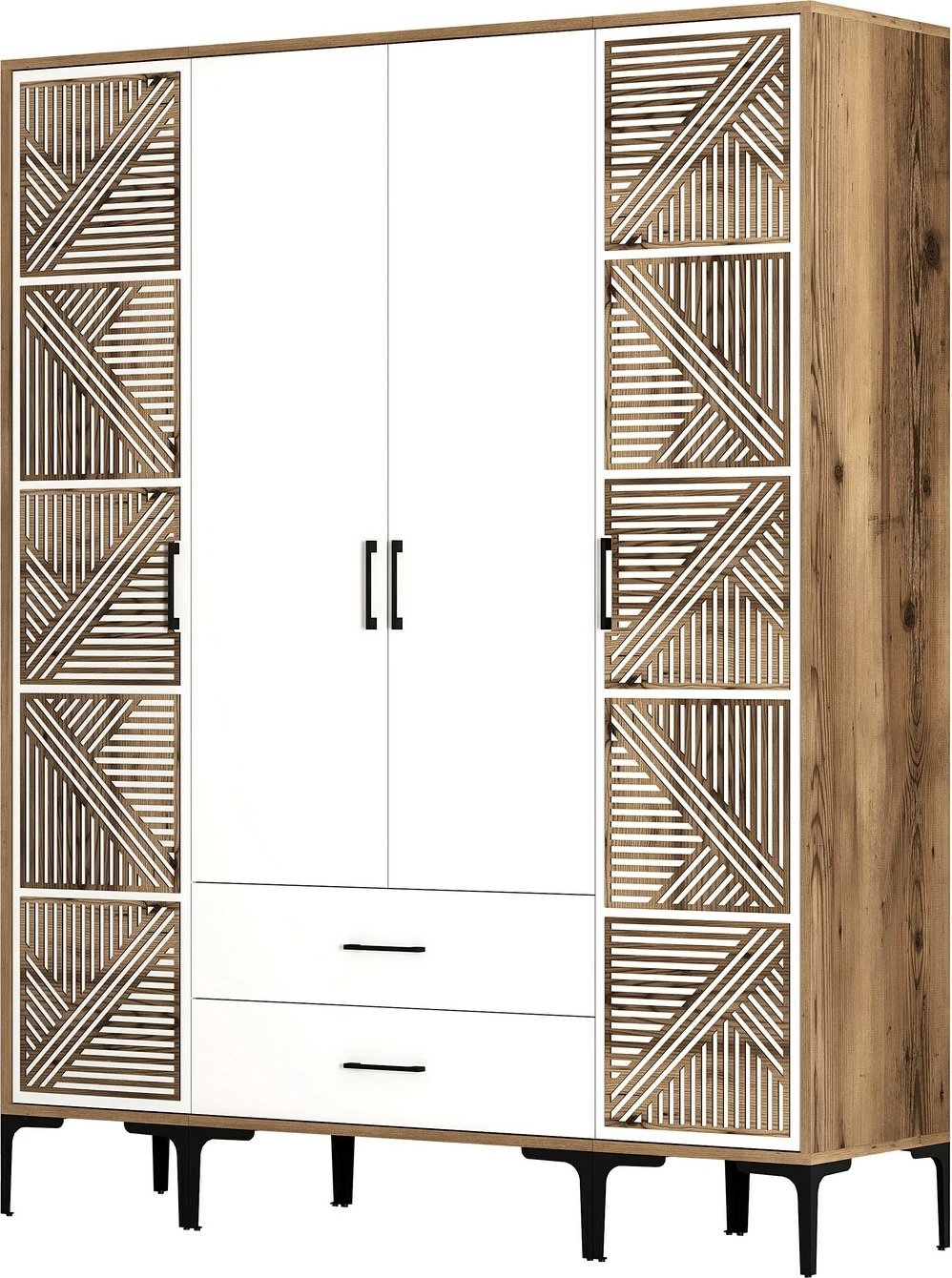 Dollap Hanah Home, Kumsal PTP, ngjyrë arre dhe e bardhë