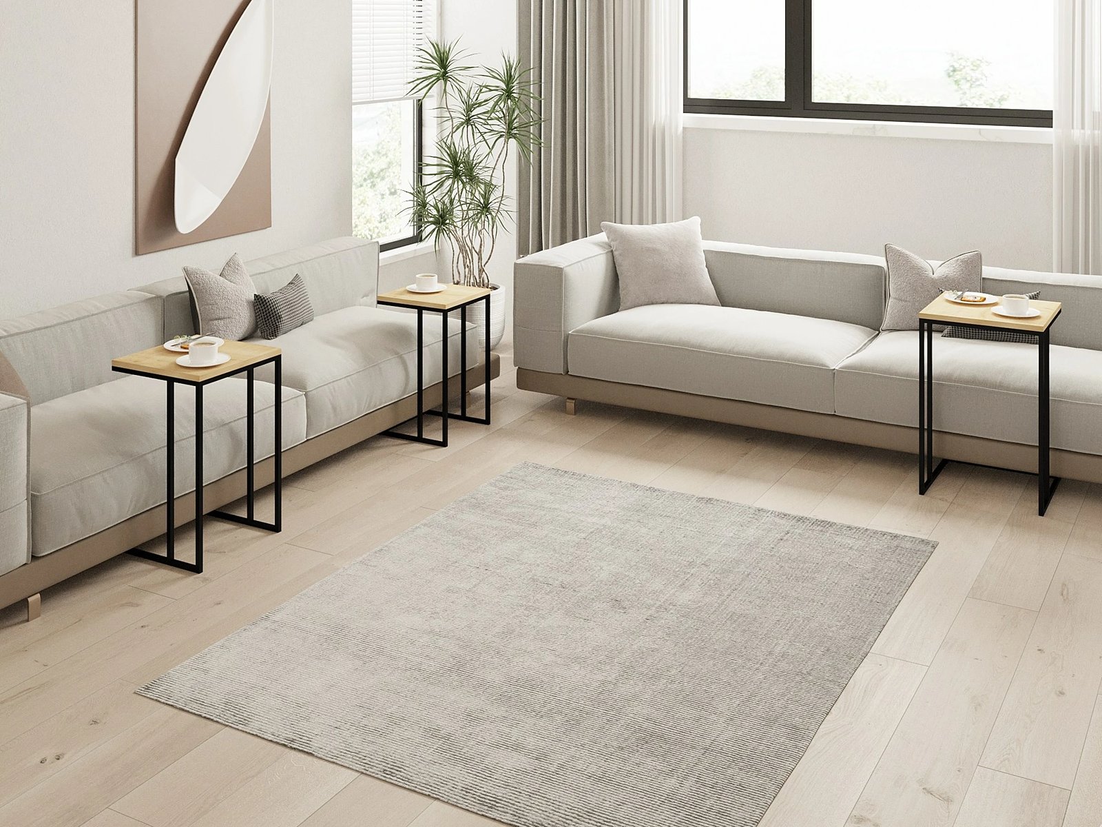 Set tavolinash ndihmëse, 3 copë, Hanah Home Roma, ngjyrë safir dhe e zezë