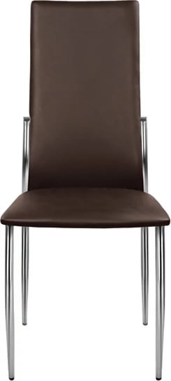 Karrige ngrënie Kim FH0080.05, ngjyrë kafe PU me kornizë metalike 45X55X99 cm, set prej 4 copë