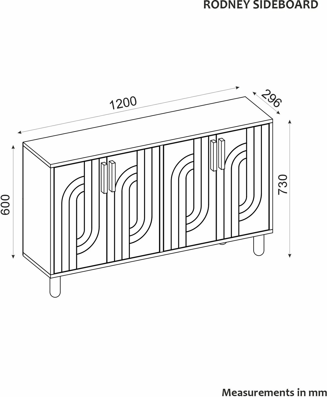 Konsol Skye Decor, ngjyrë travertine, Rodney