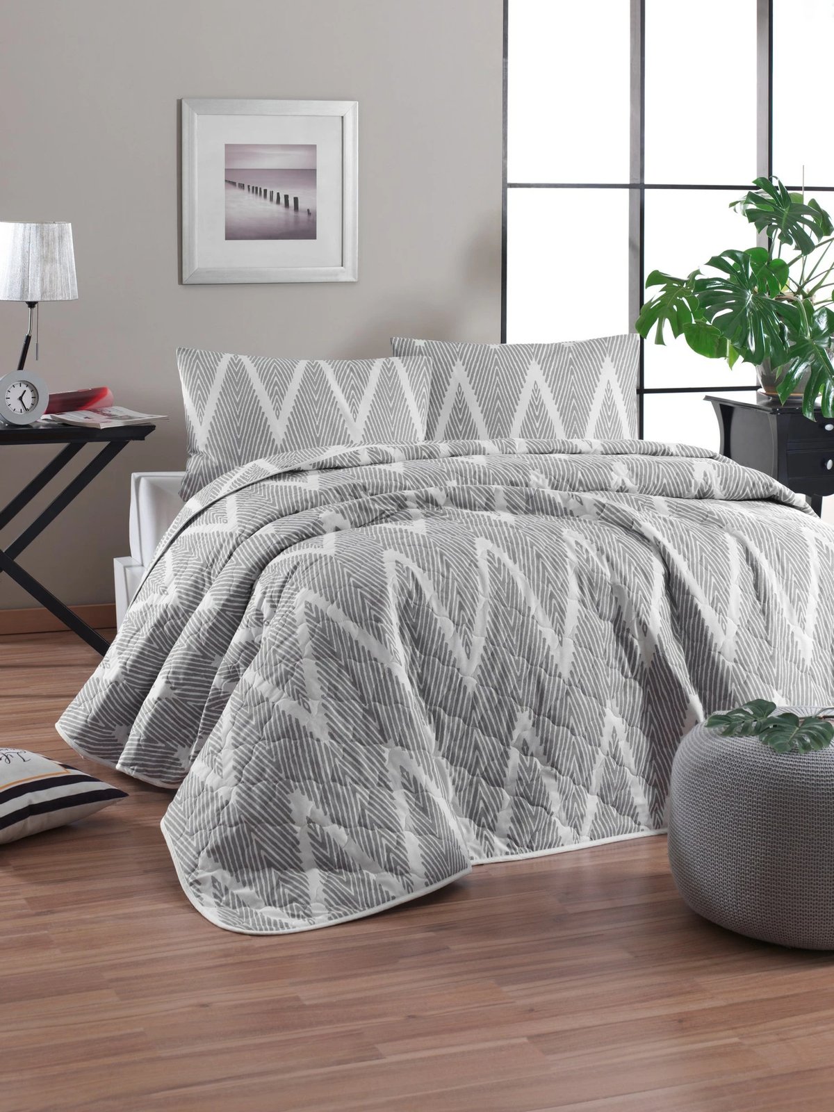 Set mbulesë dysheku dopio L'essentiel, Olivia, ngjyrë gri