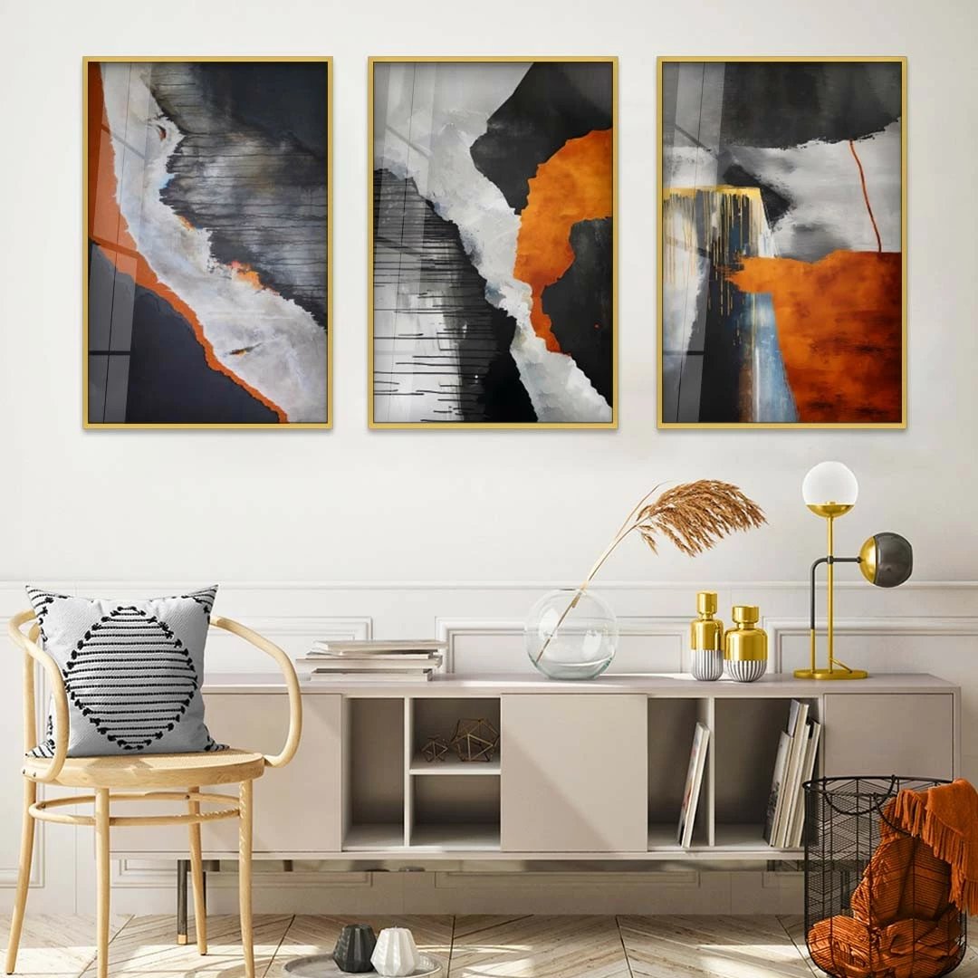 Pikturë dekorative prej xhami të temperuar, Wallity, Huhu384, shumëngjyrëshe, 40x60cm (3 copë)