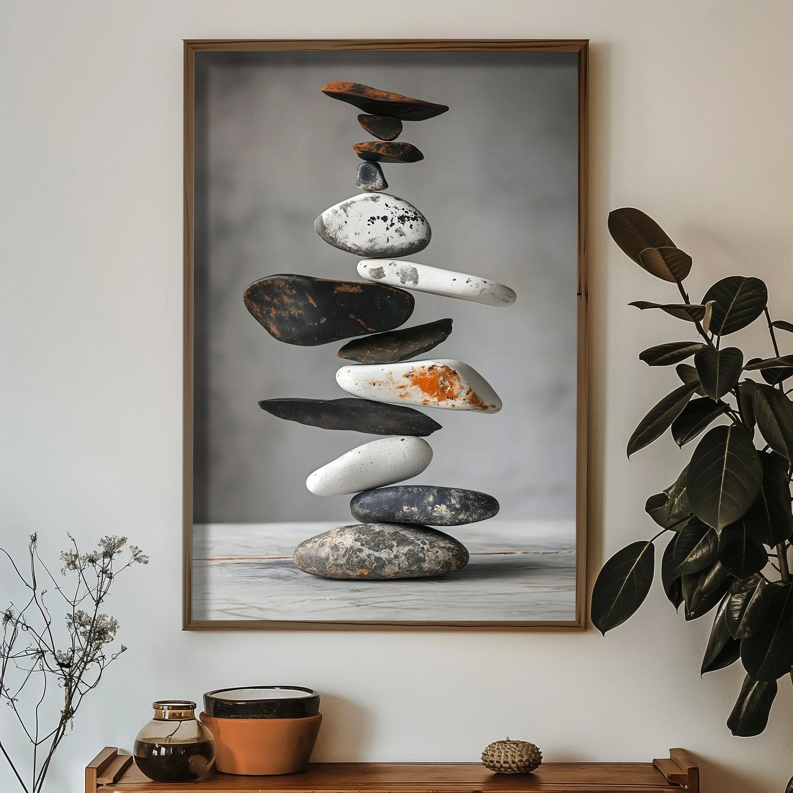 Pikturë dekorative me kornizë MDF, shumëngjyrëshe, HUM090, 50x70x3.5cm