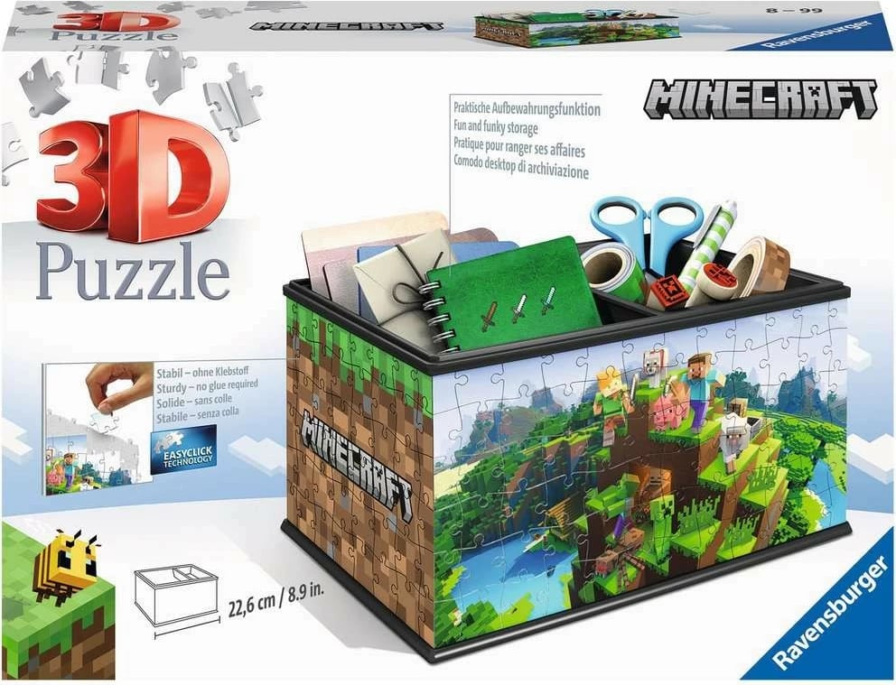 Puzzle 3D Minecraft Ravensburger 216 pjesë, kuti organizuese