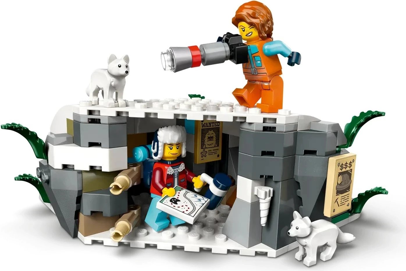 Set lodrash LEGO CITY Explorers Arktik Polar Express Train 60470, 1517 pjesë, me 6 minifigura