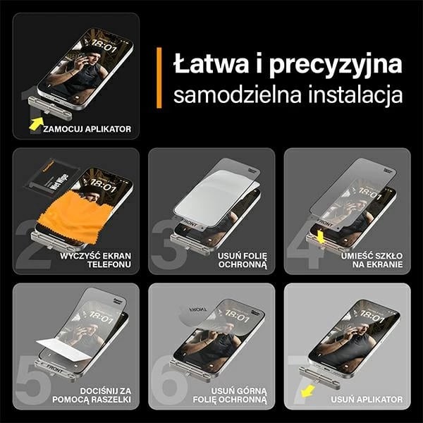 Xham mbrojtës PanzerGlass Matrix Ultra-Wide-Fit për iPhone 15 Pro me pozicionues