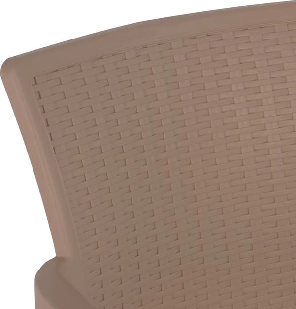 Karrige me krahë, polipropilenë, këmbë alumini, FH5591.02, ngjyrë kapuçino, 60x60x82 cm