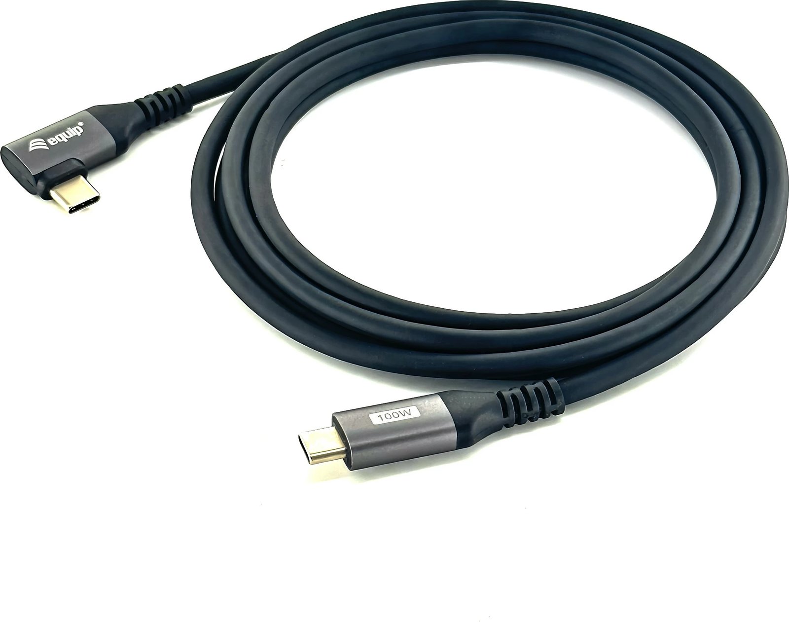 Kabëll USB C në C 90° Equip 1m, 100W, i zi